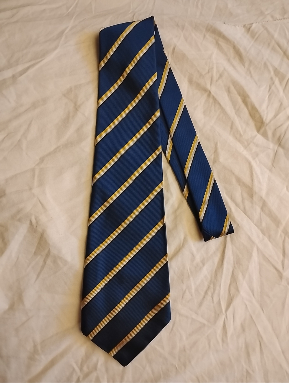 Vintage C.H. Munday LTD Silk Necktie Tie Striped Blue Yellow